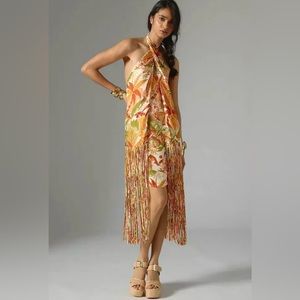 Leopard forest fringe mini dress